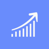 Graph icon with blue background