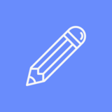 Pencil icon with blue background